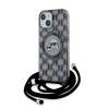 iPhone 15 Fekete Karl Lagerfeld IML Monogram Crossbody K&CH Heads MagSafe tok thumbnail