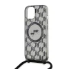  iPhone 15 Fekete Karl Lagerfeld IML Monogram Crossbody K&CH Heads MagSafe tok thumbnail