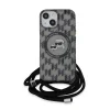  iPhone 15 Fekete Karl Lagerfeld IML Monogram Crossbody K&CH Heads MagSafe tok