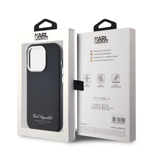 Karl Lagerfeld Grained PU Hotel RSG tok iPhone 14 Pro Max fekete - 6