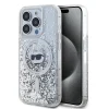  iPhone 15 Pro Átlátszó Karl Lagerfeld Liquid Glitter Choupette Head MagSafe tok