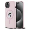  iPhone 15 Pink Karl Lagerfeld Liquid Silicone Karl and Choupette MagSafe tok