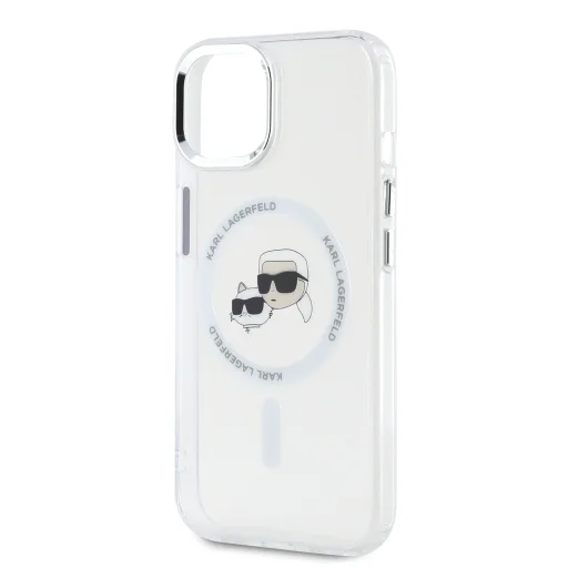 Karl Lagerfeld IML K&CH Heads Metal Frame MagSafe tok iPhone 14-hez, Átlátszó - 4