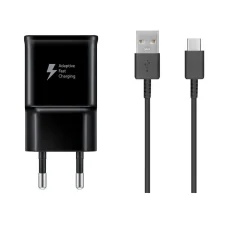 EP-TA200EBE + EP-DG970BBE Samsung 15W Utazó Töltő + USB-C Adatkábel Fekete (OOB Bulk)