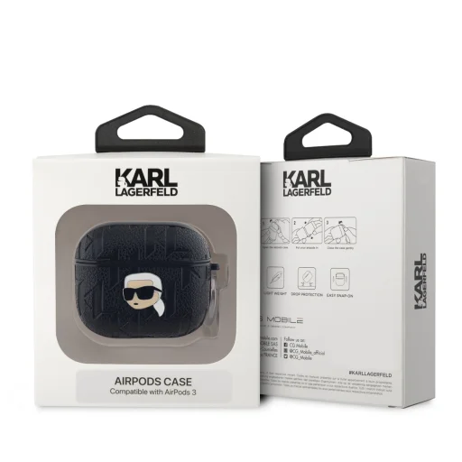 Karl Lagerfeld PU Embossed Karl Head AirPods 3 tok fekete - 3