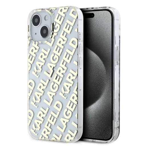  iPhone 15 Arany Karl Lagerfeld IML Electroplated Repeated Logo tok - 1