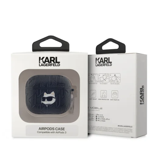 Karl Lagerfeld PU Dombornyomott Choupette Fej tok AirPods 3 Fekete - 3