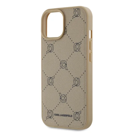  iPhone 15 Bézs Karl Lagerfeld PU Karl Heads Pattern MagSafe tok - 4