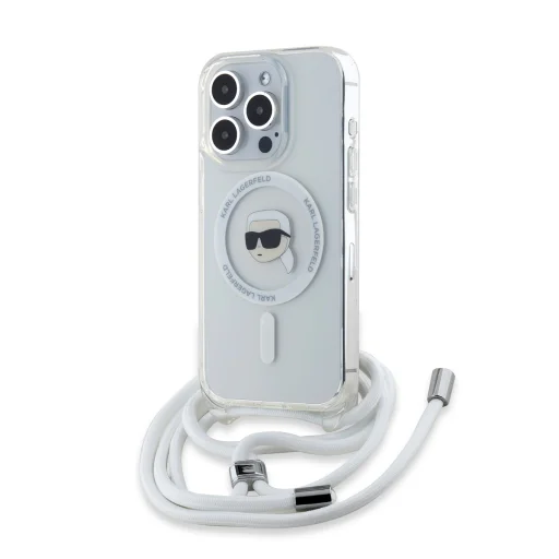  iPhone 15 Pro Max Átlátszó Karl Lagerfeld IML Crossbody Karl Head MagSafe tok - 2