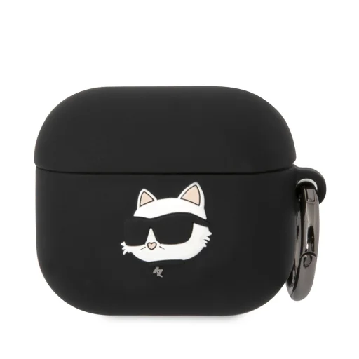 Karl Lagerfeld 3D Logo NFT Choupette Head Szilikon Tok AirPods 3 Fekete - 1
