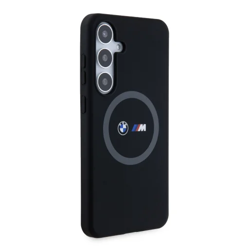 BMW M Printed Round and Logo Magsafe Szilikon Tok Samsung Galaxy S24+ Fekete - 4