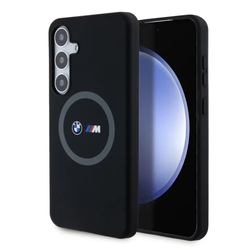BMW M Printed Round and Logo Magsafe Szilikon Tok Samsung Galaxy S24+ Fekete - 1