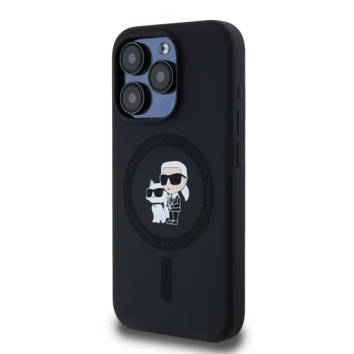 Karl Lagerfeld Liquid Silicone Karl and Choupette MagSafe tok iPhone 14 Pro - Fekete - 3