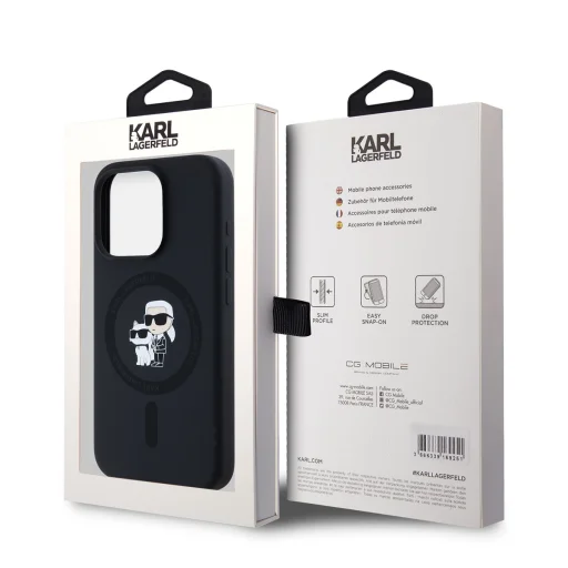 Karl Lagerfeld Liquid Silicone Karl and Choupette MagSafe tok iPhone 14 Pro - Fekete - 6