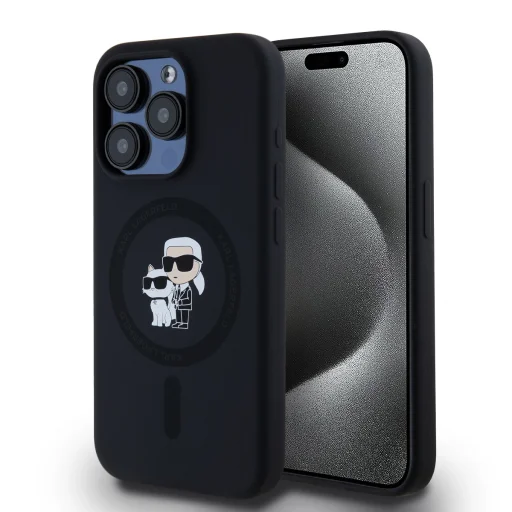 Karl Lagerfeld Liquid Silicone Karl and Choupette MagSafe tok iPhone 14 Pro - Fekete - 1