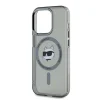  iPhone 15 Pro Max fekete Karl Lagerfeld IML Choupette Head Metal Frame MagSafe tok - 4