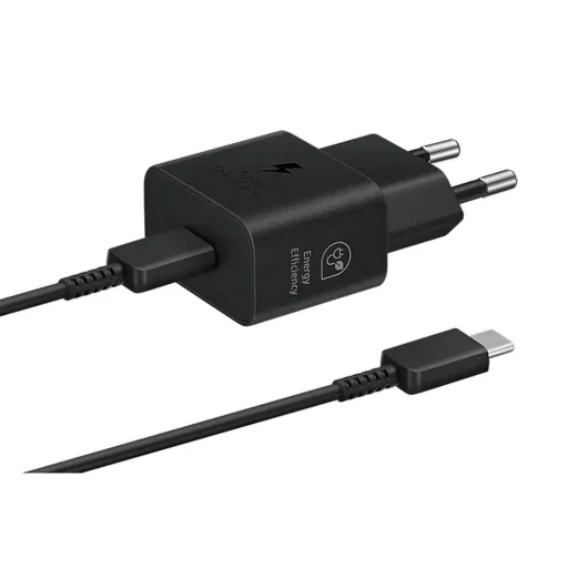 EP-T2510XBE Samsung USB-C 25W Utazó Töltő + USB-C Adatkábel Fekete - 4