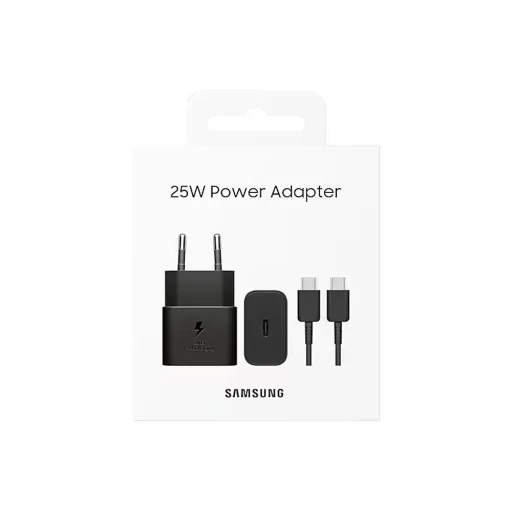EP-T2510XBE Samsung USB-C 25W Utazó Töltő + USB-C Adatkábel Fekete - 5