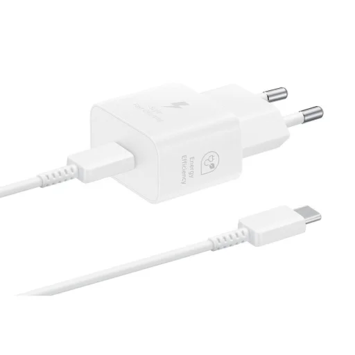 EP-T2510XWE Samsung USB-C 25W utazó töltő + USB-C adatkábel fehér - 4