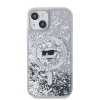  iPhone 15 átlátszó Karl Lagerfeld Liquid Glitter Choupette Head MagSafe tok thumbnail