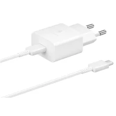 EP-T1510EWE + EP-DA705BWE Samsung 15W utazó töltő + USB-C/USB-C adatkábel fehér (OOB Bulk)