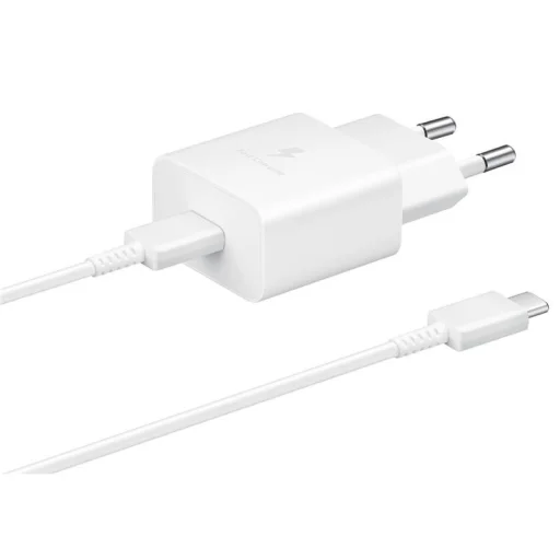 EP-T1510EWE + EP-DA705BWE Samsung 15W utazó töltő + USB-C/USB-C adatkábel fehér (OOB Bulk) - 1