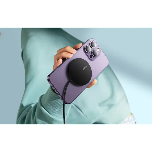 Baseus Simple Mini3 Mágneses Vezeték Nélküli Töltő 15W Fekete - 5