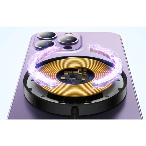 Baseus Simple Mini3 Mágneses Vezeték Nélküli Töltő 15W Fekete - 6