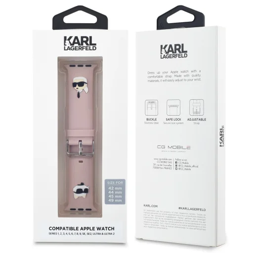 Karl Lagerfeld Karl and Choupette Head NFT szíj Apple Watch 42/44/45/49 mm Pink - 3