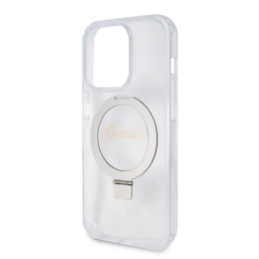 Guess IML Ring Stand Glitter MagSafe tok iPhone 15 Pro áttetsző - 6