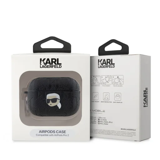 Karl Lagerfeld PU Embossed Karl Head tok AirPods Pro 2 Fekete - 4