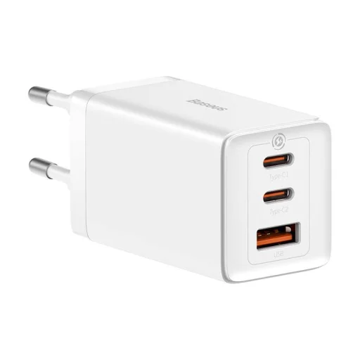 Baseus CCGP120202 GaN5 Pro Gyorstöltő USB-A + 2x USB-C 65W Fehér - 1