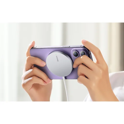 Baseus Simple Mini3 Mágneses Vezeték Nélküli Töltő 15W Fehér - 7