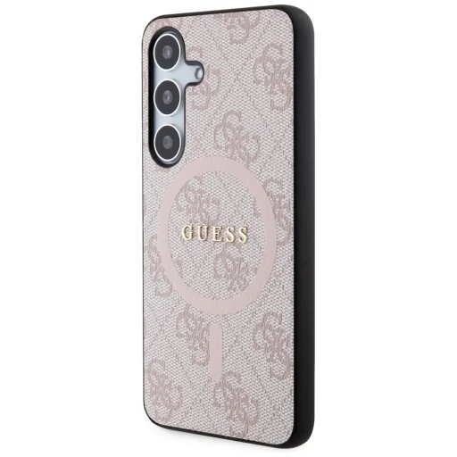 Guess PU Bőr 4G Színes Gyűrű MagSafe Tok Samsung Galaxy S24 Pink - 2