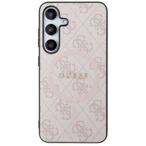 Guess PU Bőr 4G Színes Gyűrű MagSafe Tok Samsung Galaxy S24 Pink - 4
