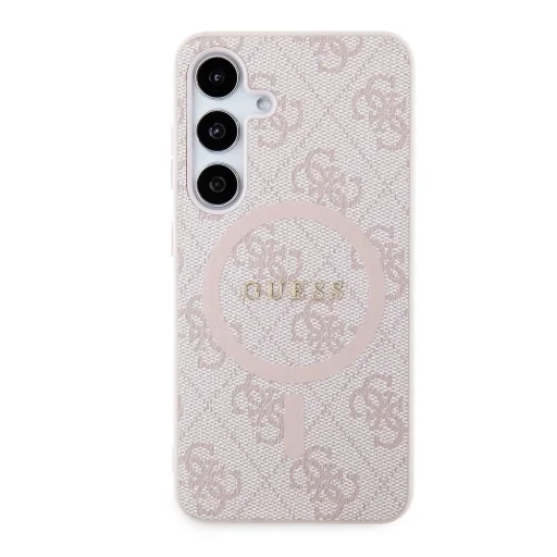 Guess PU Bőr 4G Színes Gyűrű MagSafe Tok Samsung Galaxy S24 Pink - 3