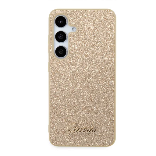 Guess PC/TPU Glitter Flakes Metal Logo tok Samsung Galaxy S24+ arany - 3