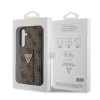 Guess PU Grip Stand 4G Strass Triangle Metal Logo tok Samsung Galaxy S24 Plus barna thumbnail