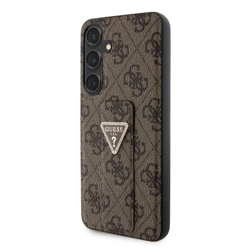 Guess PU Grip Stand 4G Strass Triangle Metal Logo tok Samsung Galaxy S24 Plus barna - 2