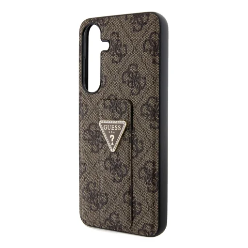 Guess PU Grip Stand 4G Strass Triangle Metal Logo tok Samsung Galaxy S24 Plus barna - 5