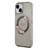 Guess PC/TPU Flowers Ring Glossy Logo MagSafe tok iPhone 15 fekete thumbnail