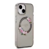 Guess PC/TPU Flowers Ring Glossy Logo MagSafe tok iPhone 15 fekete thumbnail