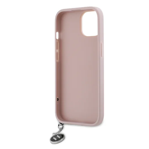  iPhone 15 Pink Karl Lagerfeld PU Saffiano Rhinestone Charm tok - 5