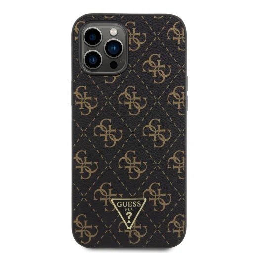 Guess PU Leather 4G Triangle Metal Logo tok iPhone 12 Pro Max fekete - 3