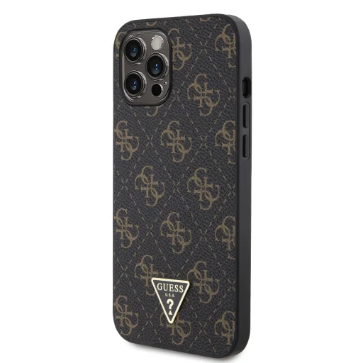 Guess PU Leather 4G Triangle Metal Logo tok iPhone 12 Pro Max fekete - 2