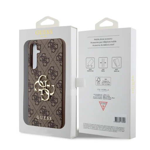 Guess PU 4G Metal Logo tok Samsung Galaxy S23 FE Barna tok - 7