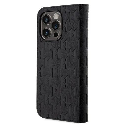 Karl Lagerfeld PU Saffiano Monogram fliptok iPhone 13 Pro Max-hoz Fekete - 2