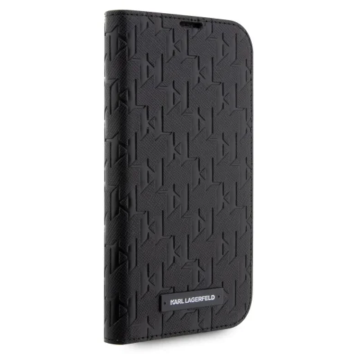 Karl Lagerfeld PU Saffiano Monogram fliptok iPhone 13 Pro Max-hoz Fekete - 5