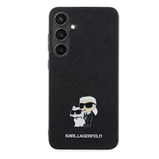 Karl Lagerfeld PU Saffiano Metal Karl és Choupette tok Samsung Galaxy S24+ Fekete - 4