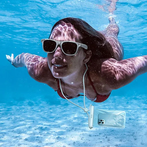 Baseus AquaGlide vízálló telefontok hengeres csúszózárral (fehér) tok - 7